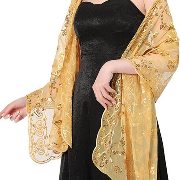Sequin Wraps for Women Evening Dresses Wedding Accessories Cover Up - Picture 5 of 7